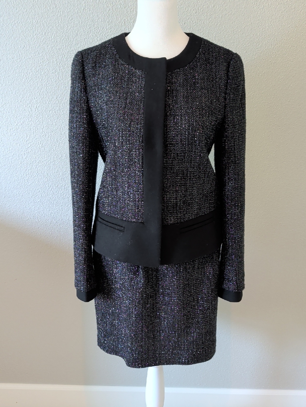 Ann Taylor Navy Tweed Sparkly Suit Jacket (Separate listing for matching skirt)